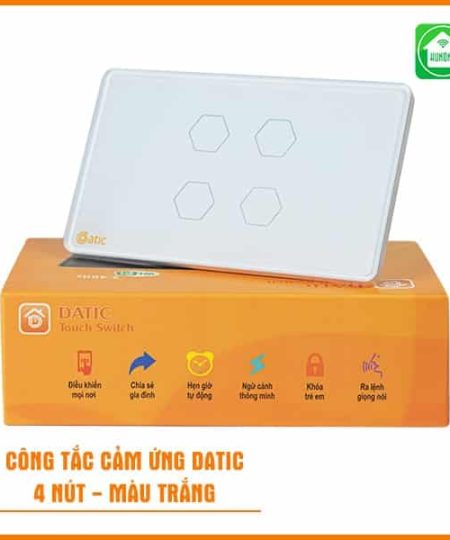 Công Tắc Cảm Ứng Thông Minh Datic – 4 Nút Màu Trắng/Đen