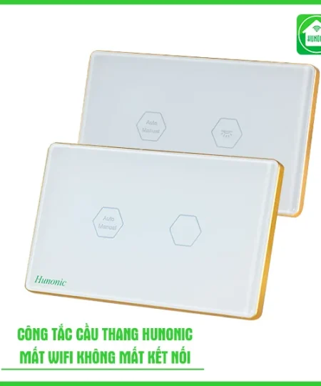 Công Tắc Cầu Thang Wifi Thông Minh Hunonic Trắng/Đen