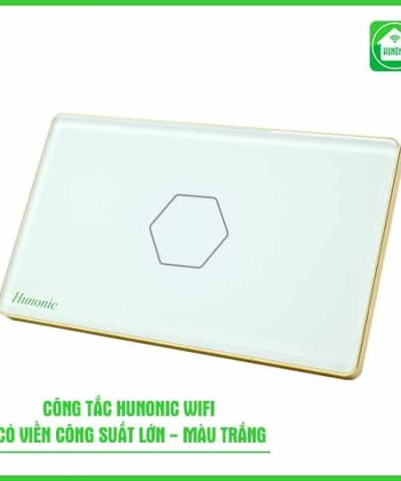 Công Tắc Cảm Ứng Wifi Hunonic HCN Viền Vàng CSL Trắng/Đen