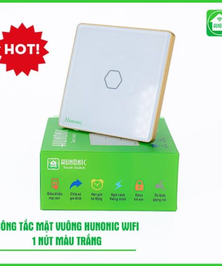 Công Tắc Hunonic Wifi 1 Nút Mặt Vuông
