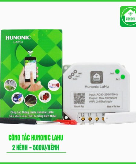 Công tắc Hunonic Lahu 2 kênh (500W/ 1 kênh)