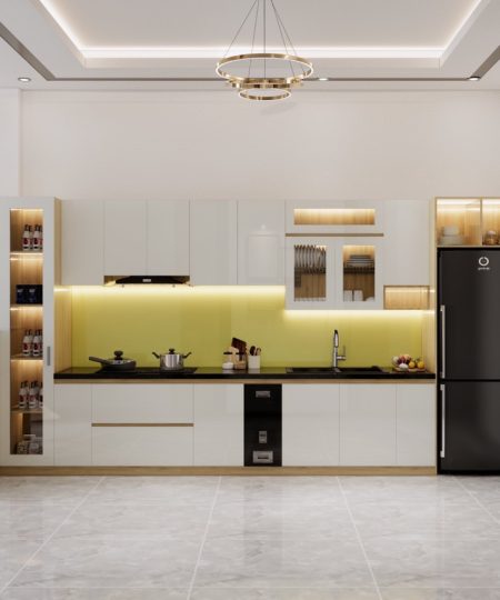 HỆ TỦ BẾP CÁNH ACRYLIC MẪU 2