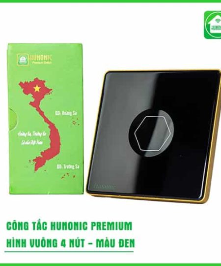 Công Tắc Hunonic Premium HV Viền Vàng CSL
