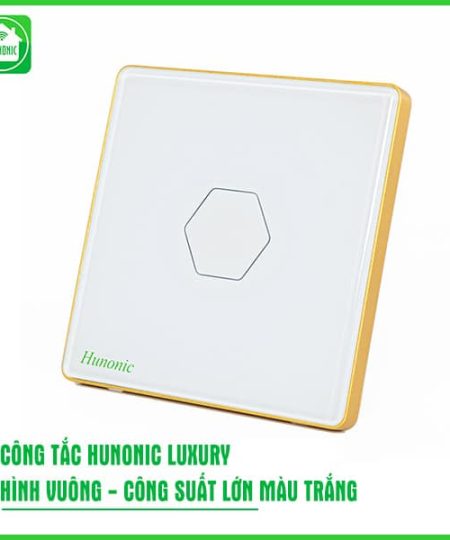 Công Tắc Hunonic Luxury HV Viền Vàng CSL Trắng/Đen