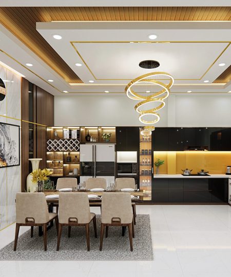 HỆ TỦ BẾP CÁNH ACRYLIC MẪU 7