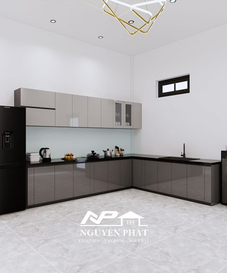 HỆ TỦ BẾP CÁNH ACRYLIC MẪU 10