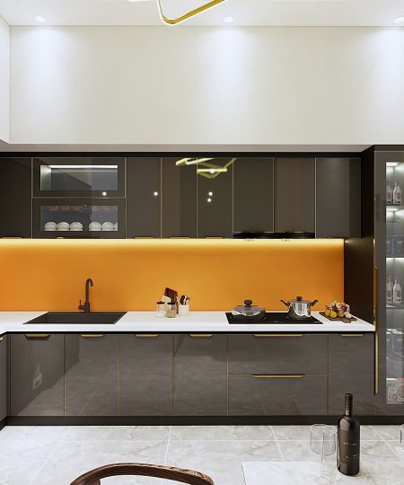 HỆ TỦ BẾP CÁNH ACRYLIC MẪU 13