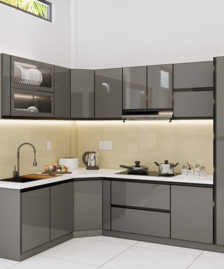 HỆ TỦ BẾP CÁNH ACRYLIC MẪU 15