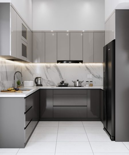 HỆ TỦ BẾP CÁNH ACRYLIC MẪU 19