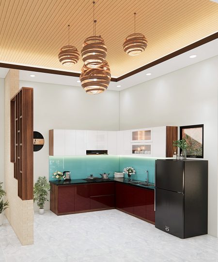 HỆ TỦ BẾP CÁNH ACRYLIC MẪU 22
