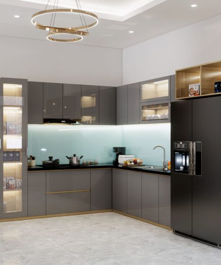 HỆ TỦ BẾP CÁNH ACRYLIC MẪU 24