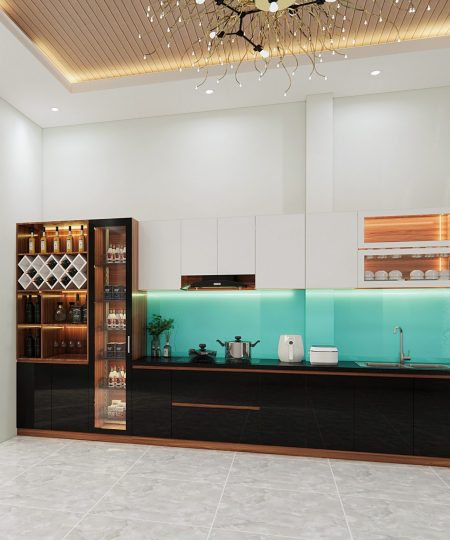 HỆ TỦ BẾP CÁNH ACRYLIC MẪU 25