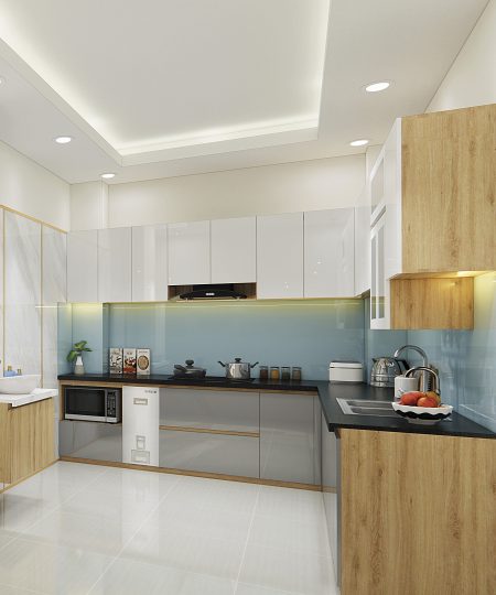 HỆ TỦ BẾP CÁNH ACRYLIC MẪU 26
