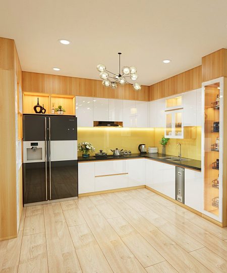 HỆ TỦ BẾP CÁNH ACRYLIC MẪU 27