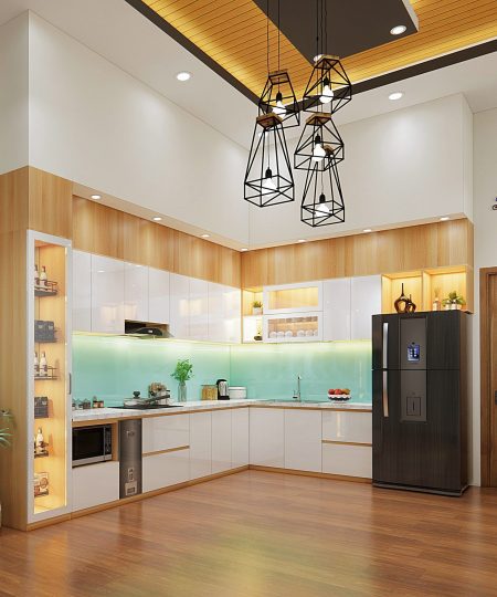 HỆ TỦ BẾP CÁNH ACRYLIC MẪU 28