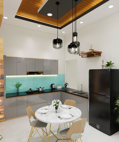 HỆ TỦ BẾP CÁNH ACRYLIC MẪU 32