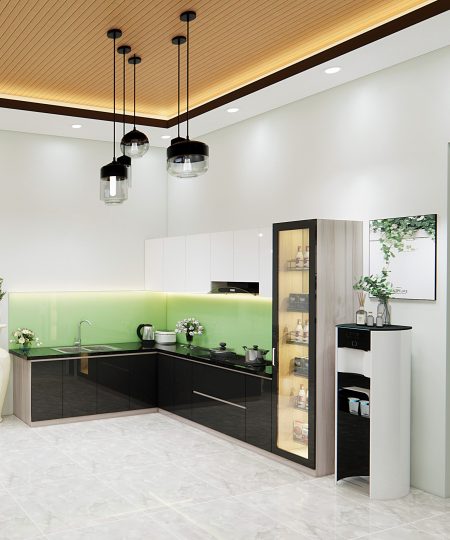 HỆ TỦ BẾP CÁNH ACRYLIC MẪU 6