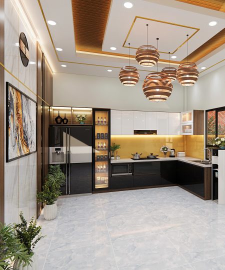 HỆ TỦ BẾP CÁNH ACRYLIC MẪU 8