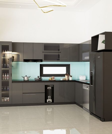HỆ TỦ BẾP CÁNH ACRYLIC MẪU 9