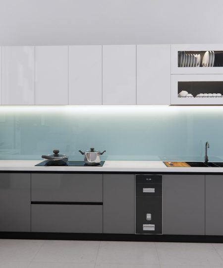 tủ bếp cánh kính mẫu 12