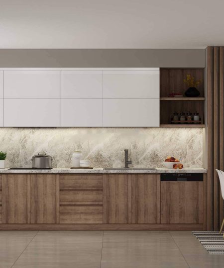 HỆ TỦ BẾP CÁNH MDF PHỦ MELAMINE TỔNG HỢP