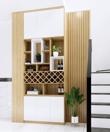 TỦ RƯỢU MÀU GỖ TRẮNG