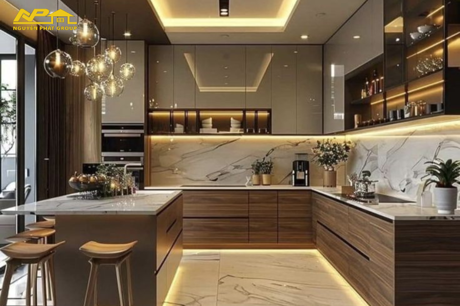 Thiết kế bếp tích hợp phụ kiện thông minh